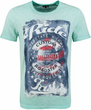Key Largo Tričko 'Fast'  modrá denim / mätová / červená
