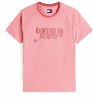 Tommy Jeans Tričko  ružová / brusnicová