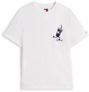 Tommy Jeans Tričko  námornícka modrá / svetločervená / biela