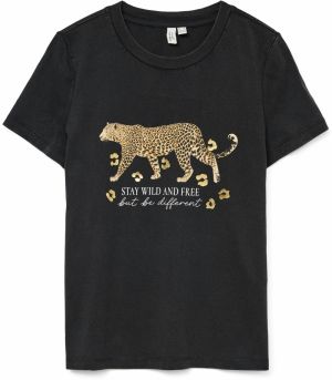 VERO MODA Tričko 'VMFEO'  sépiová / kapučíno / čierna / biela