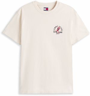 Tommy Jeans Tričko  krémová / rubínová / čierna