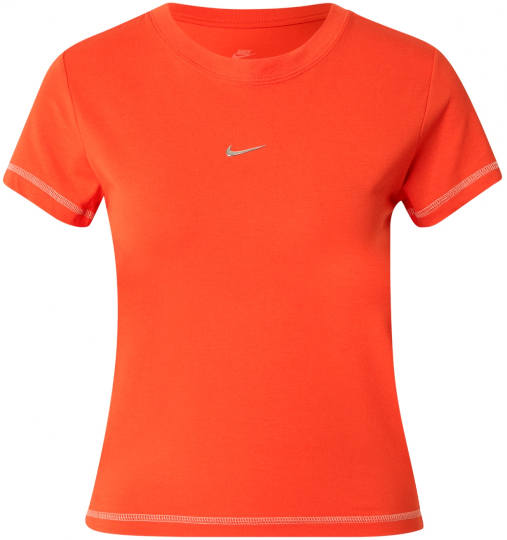 Nike Sportswear Tričko  oranžovo červená / strieborná