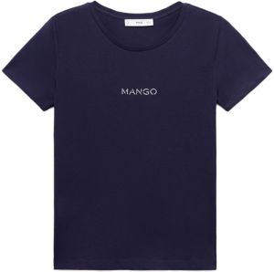MANGO Tričko  námornícka modrá / biela