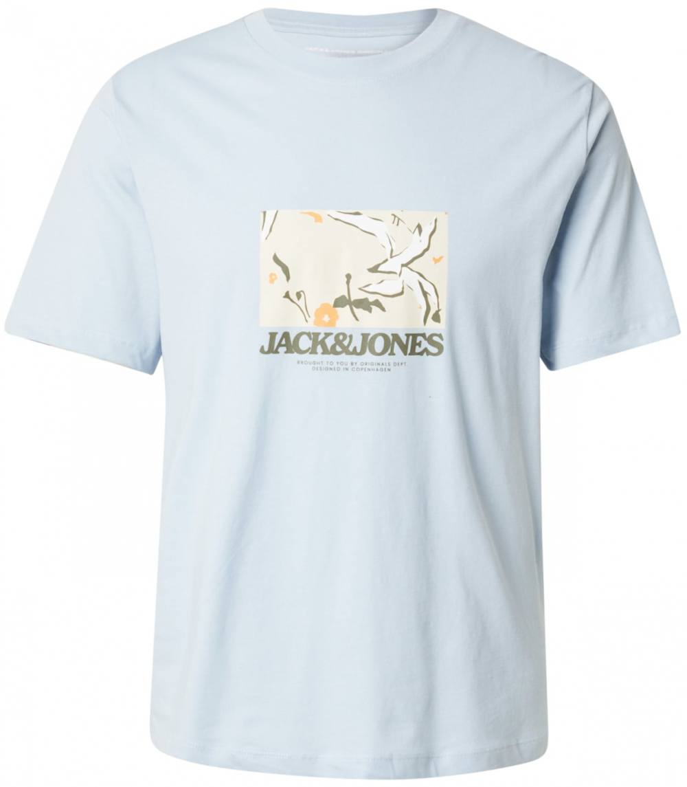 JACK & JONES Tričko  béžová / svetlomodrá / zelená / biela