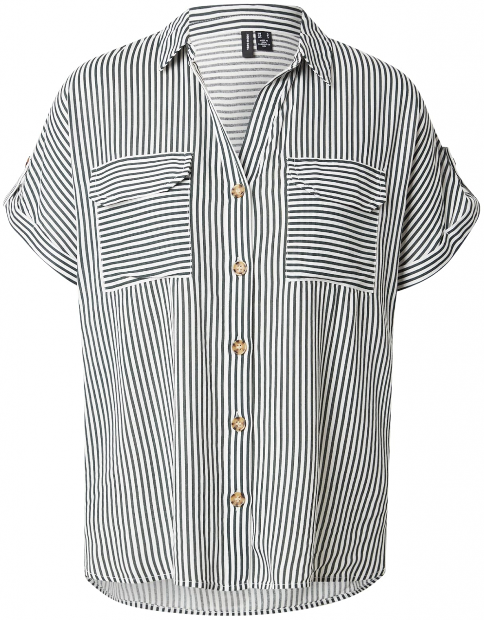 VERO MODA Blúzka 'VMBUMPY'  tmavozelená / biela
