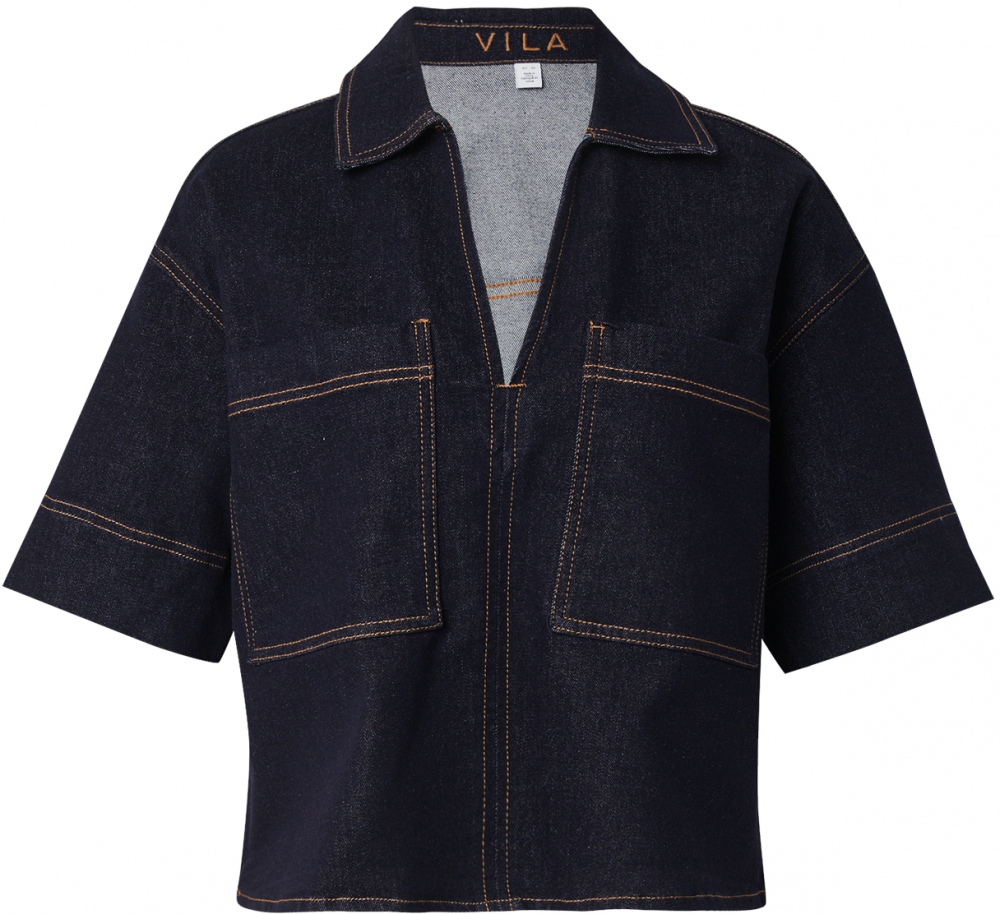 VILA Blúzka 'VILEVA'  modrá denim