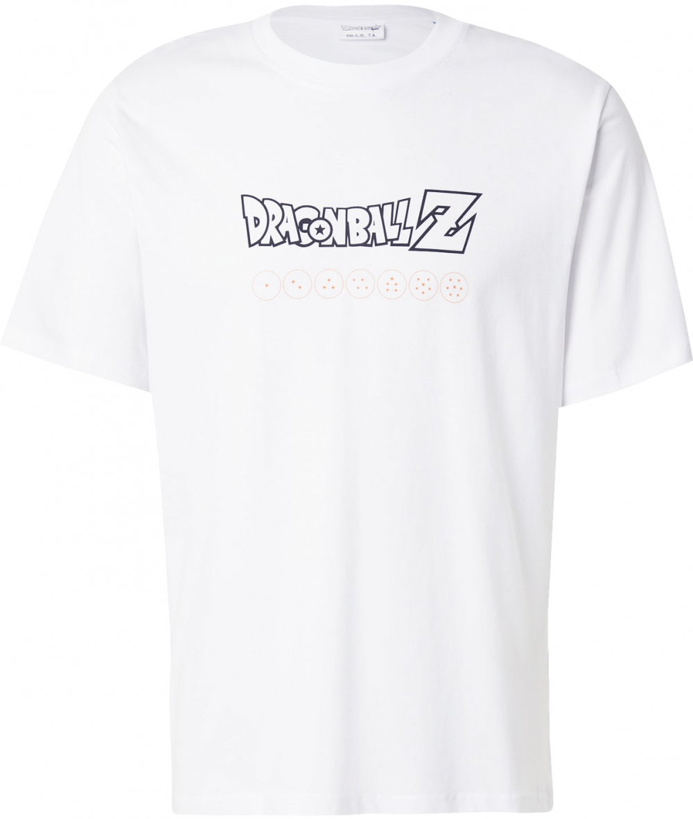 JACK & JONES Tričko 'JORDRAGON'  oranžová / čierna / biela