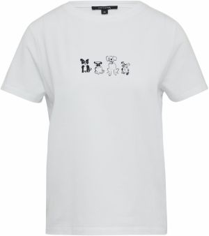 COMMA Tričko  čierna / strieborná / biela