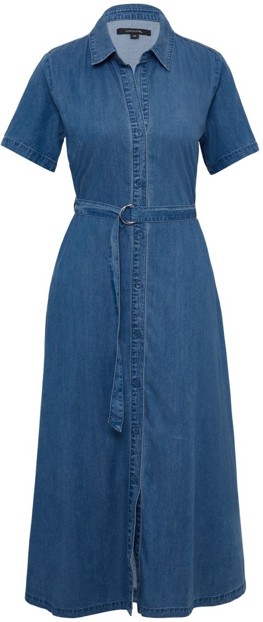 COMMA Košeľové šaty  modrá denim