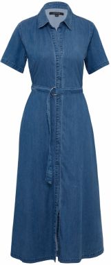 COMMA Košeľové šaty  modrá denim