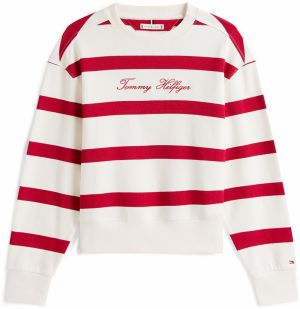 TOMMY HILFIGER Mikina  jasne červená / biela