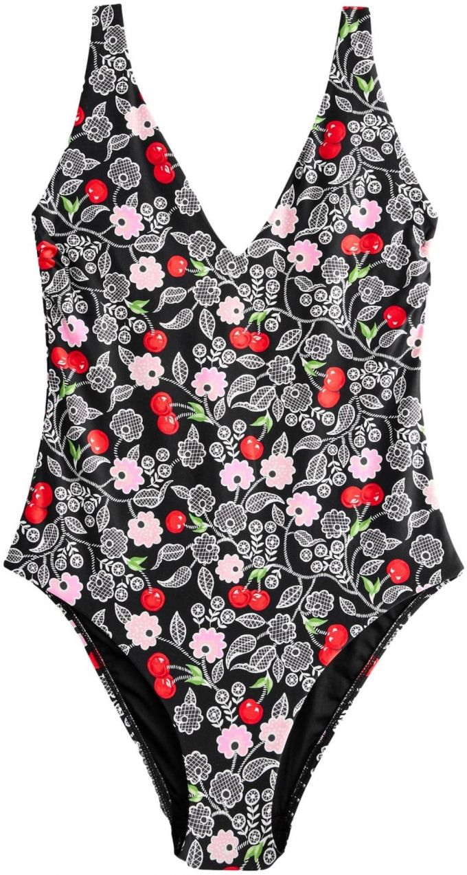 Next Jednodielne plavky 'Cath Kidston'  ružová / čerešňová / čierna / biela