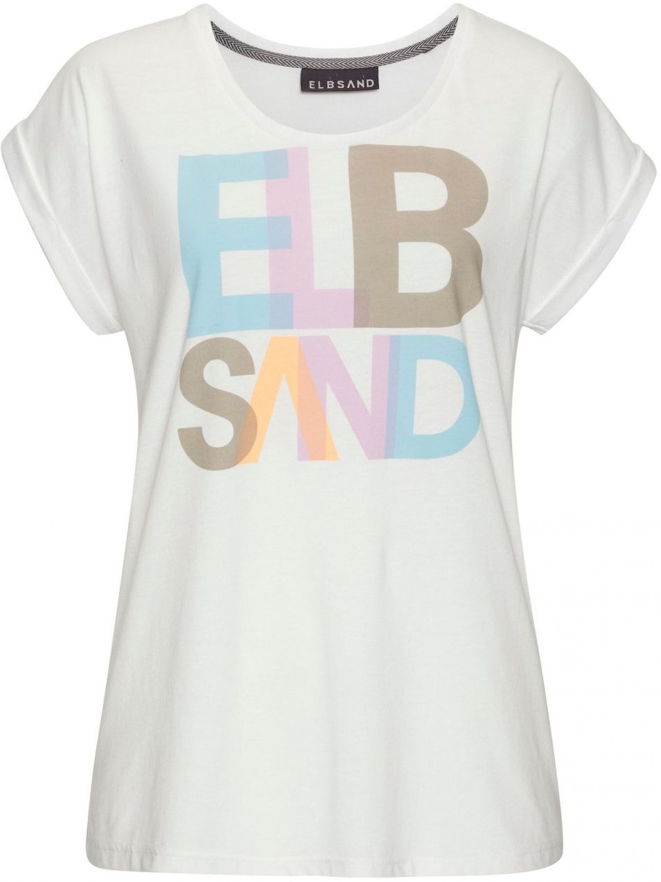 Elbsand Tričko  svetlomodrá / levanduľová / biela