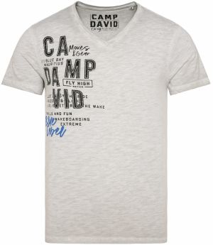 CAMP DAVID Tričko  kráľovská modrá / sivá melírovaná / čierna
