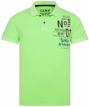 CAMP DAVID Tričko  neónovo zelená / čierna