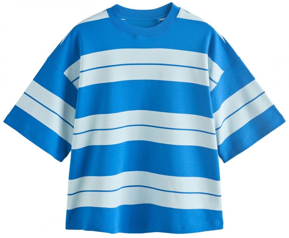 Next Oversize tričko  kráľovská modrá / pastelovo modrá