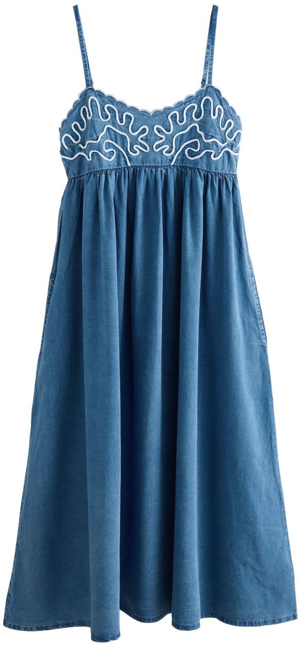 Next Letné šaty 'Cornelli'  modrá denim / biela