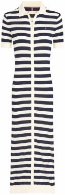 TOMMY HILFIGER Šaty  tmavomodrá / prírodná biela