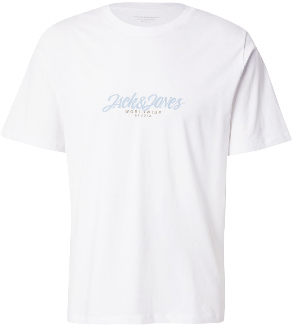 JACK & JONES Tričko  svetlomodrá / biela