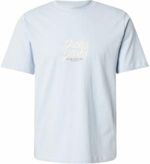 JACK & JONES Tričko  svetlomodrá / burgundská / biela