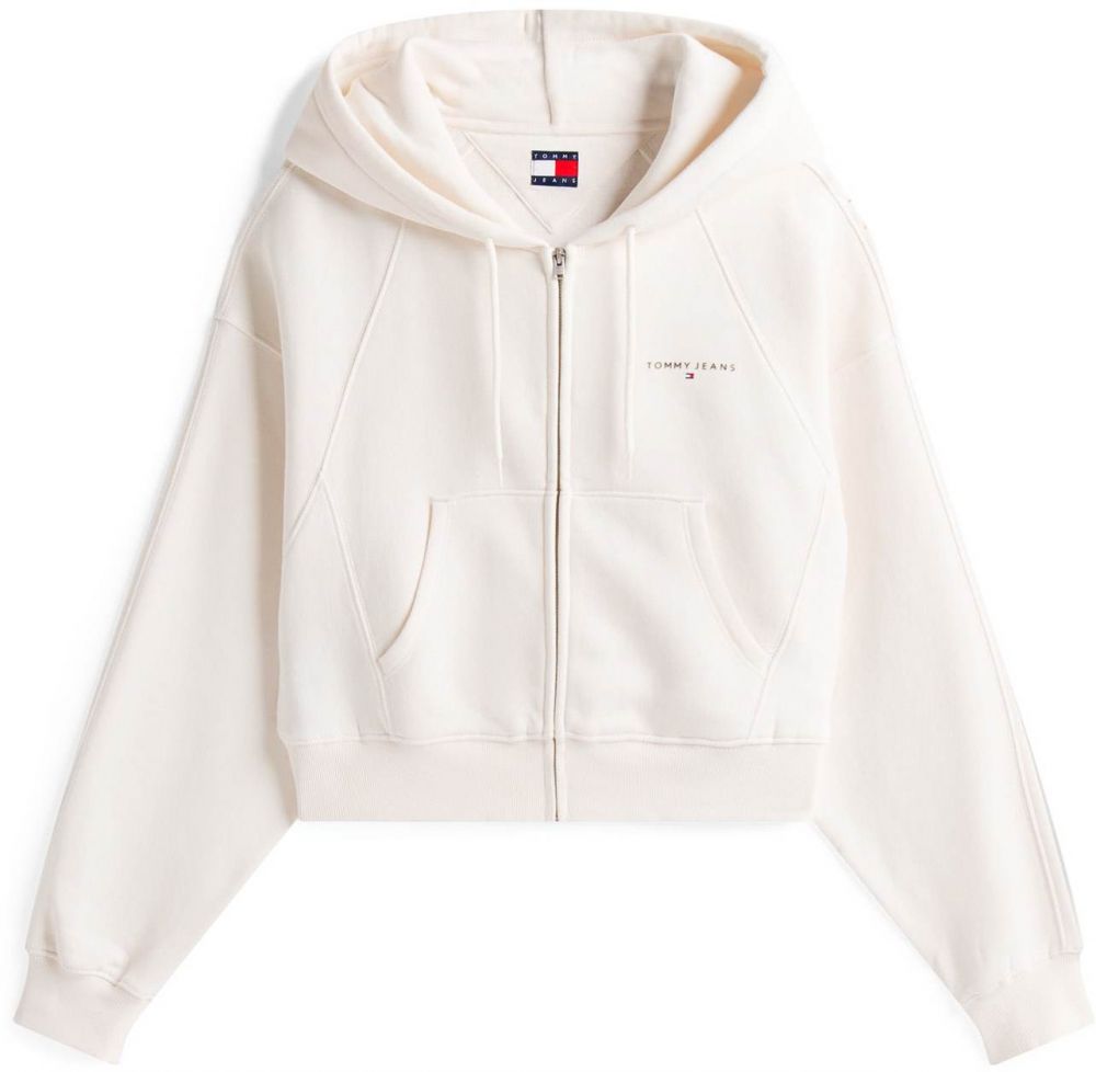 Tommy Jeans Tepláková bunda  horčicová / biela