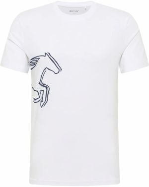 MUSTANG Tričko 'Austin'  čierna / biela