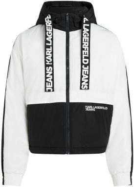 KARL LAGERFELD JEANS Prechodná bunda  čierna / biela