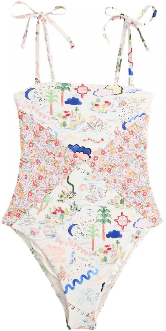 Next Jednodielne plavky 'Cath Kidston'  modrá / medová / mätová / ružová