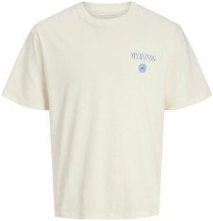Jack & Jones Plus Tričko 'JORMYK'  krémová / azúrová / svetlooranžová / prírodná biela