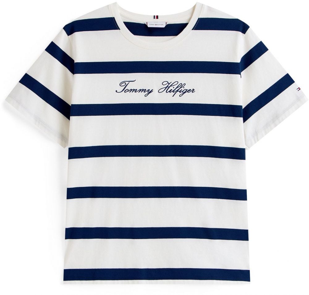Tommy Hilfiger Curve Tričko  námornícka modrá / biela