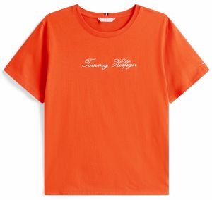 Tommy Hilfiger Curve Tričko  oranžová / biela