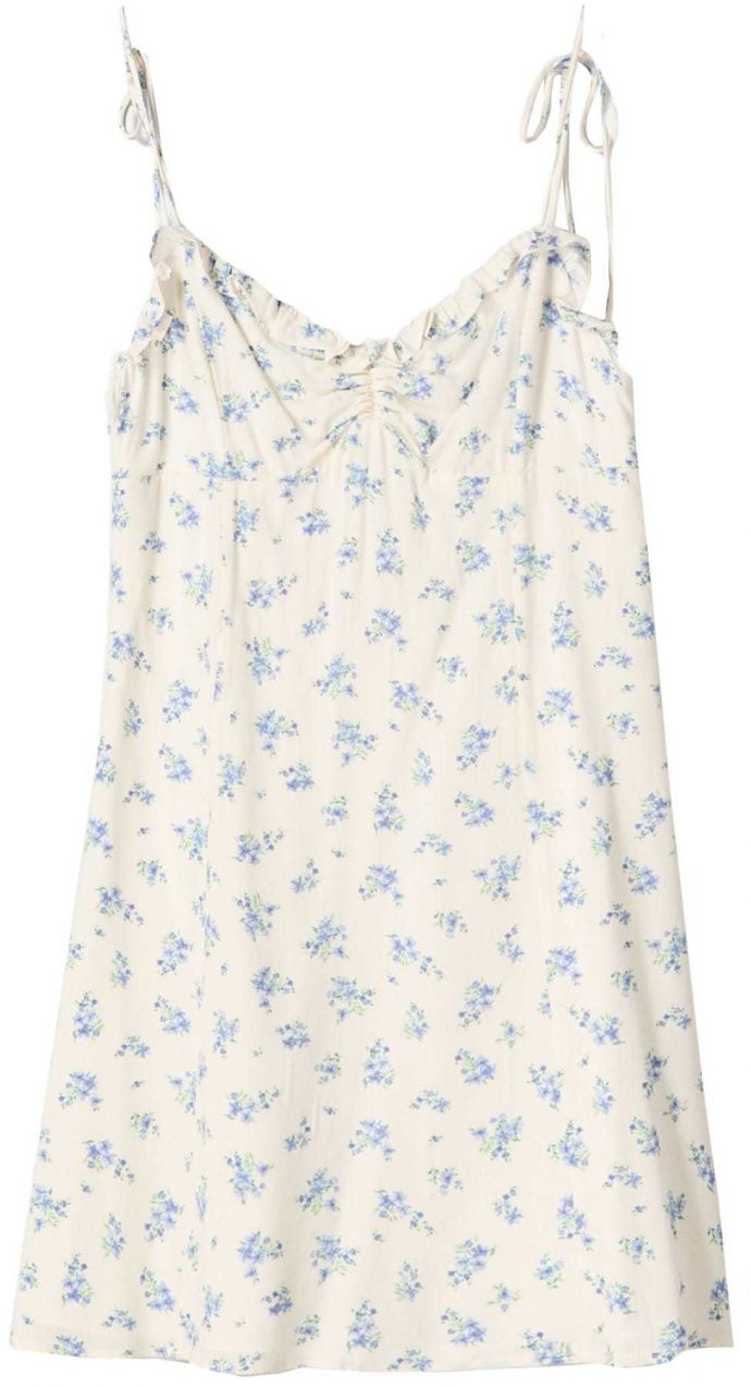Bershka Letné šaty  kráľovská modrá / zelená / šedobiela