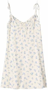 Bershka Letné šaty  kráľovská modrá / zelená / šedobiela