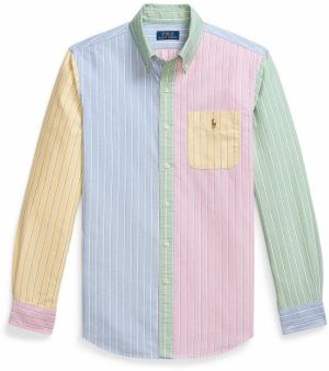 Polo Ralph Lauren Košeľa 'CLASSIC'  svetlomodrá / žltá / jablková / ružová