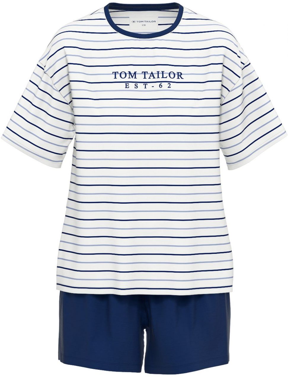 TOM TAILOR Kraťasy 'Charlotte'  námornícka modrá / zafírová / biela