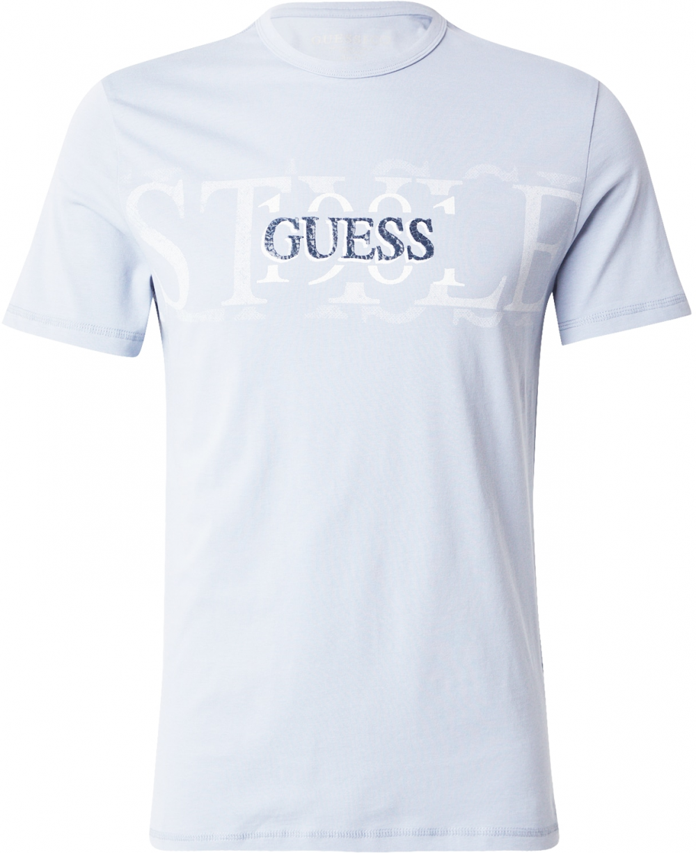 GUESS Tričko  pastelovo modrá / tmavomodrá / biela