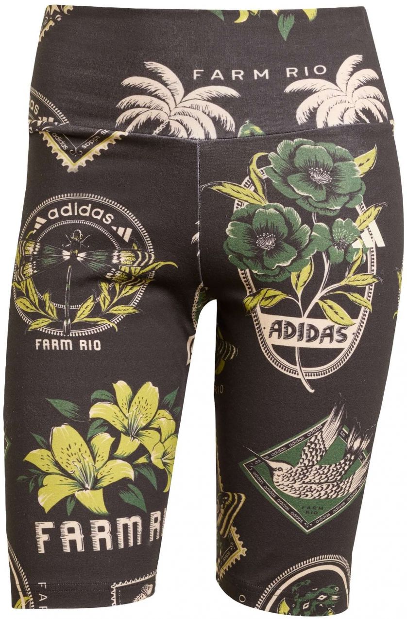 ADIDAS SPORTSWEAR Športové nohavice 'Adidas x Farm'  krémová / limetková / smaragdová / čierna