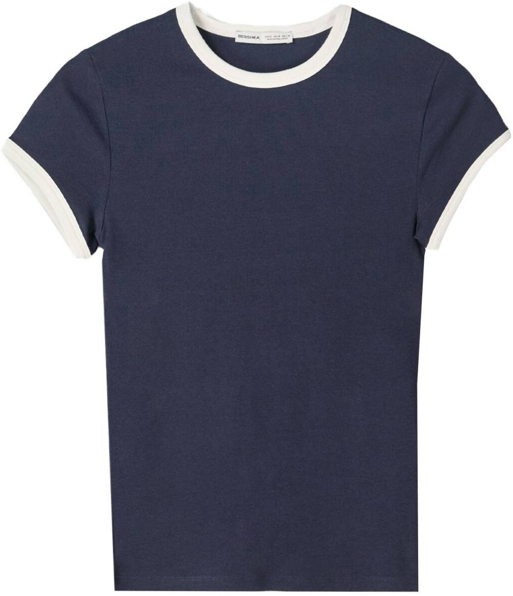 Bershka Tričko  námornícka modrá