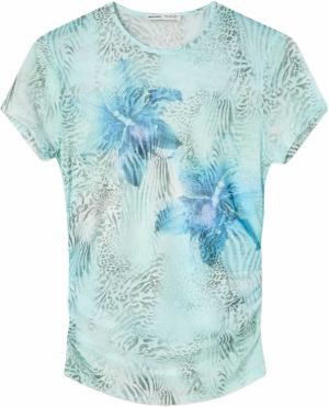 Bershka Tričko  zafírová / svetlomodrá / svetložltá