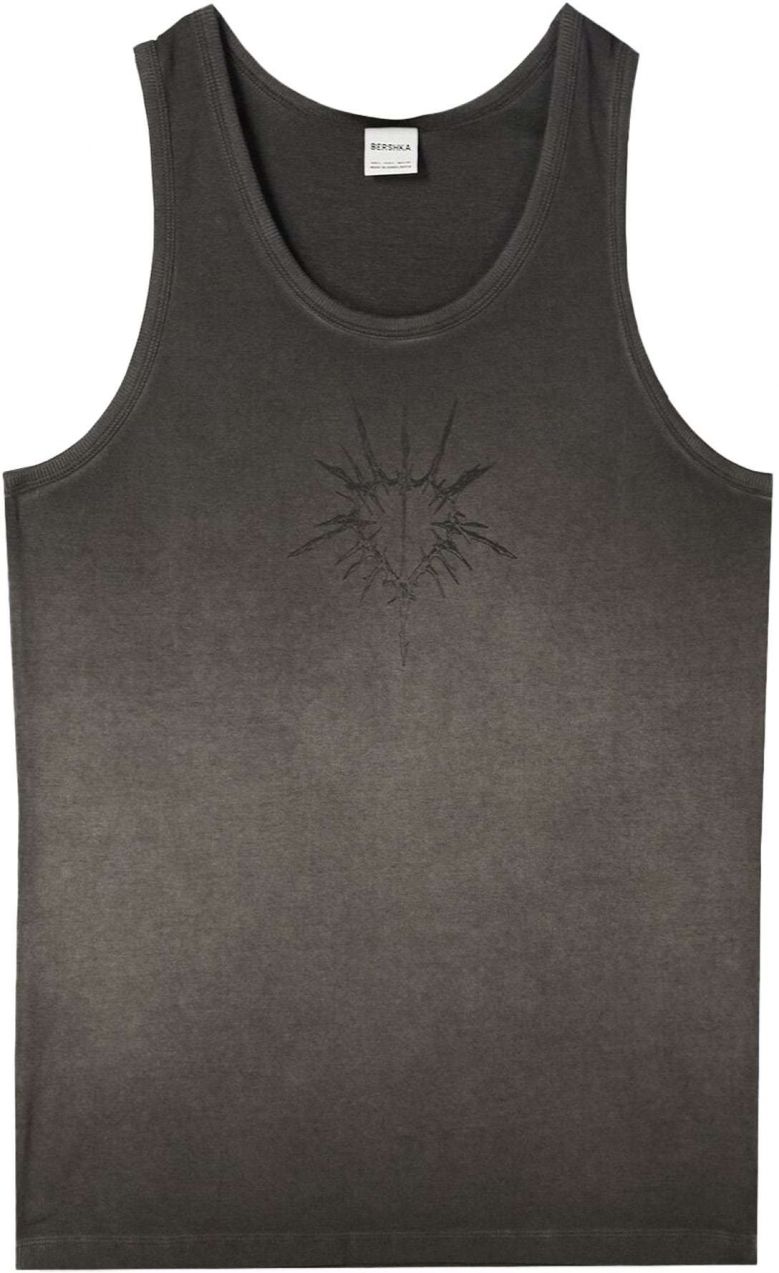 Bershka Tričko  antracitová / čierna