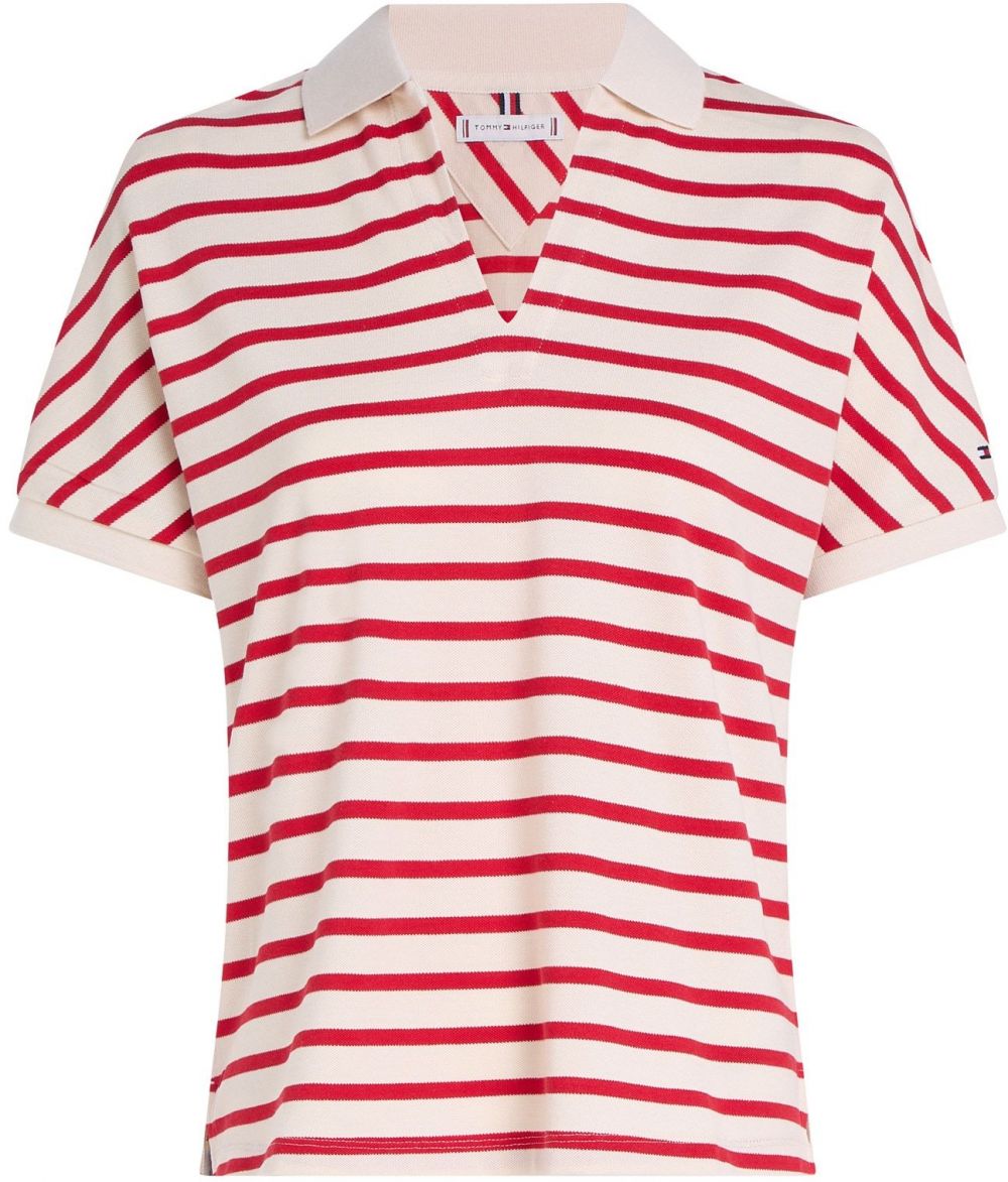 TOMMY HILFIGER Tričko  béžová / krvavo červená