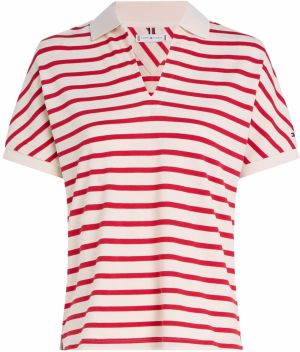 TOMMY HILFIGER Tričko  béžová / krvavo červená