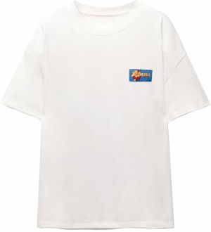 Pull&Bear Tričko 'BRAZIL'  azúrová / svetložltá / červená / biela
