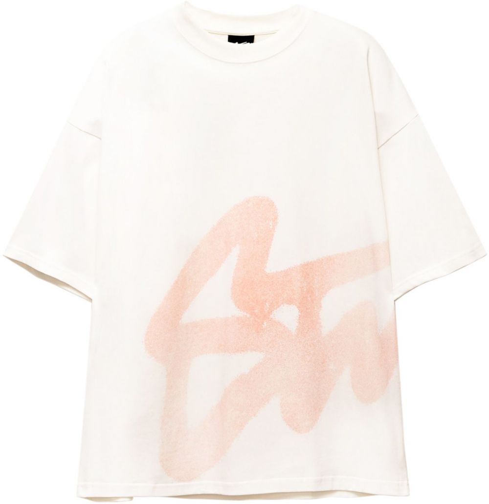 Pull&Bear Tričko 'STWD'  broskyňová / šedobiela
