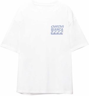 Pull&Bear Tričko 'MARE MOSAICO'  zafírová / biela