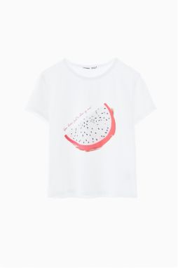 Pull&Bear Tričko  tmavoružová / červená / čierna / biela
