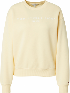 TOMMY HILFIGER Mikina  svetložltá / biela