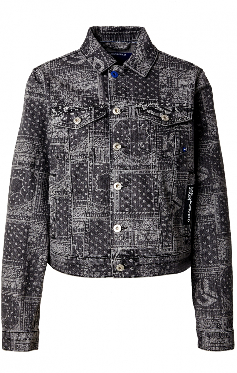 KARL LAGERFELD JEANS Prechodná bunda  sivá / čierna