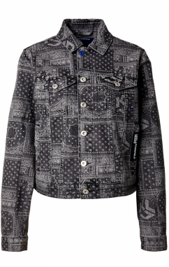 KARL LAGERFELD JEANS Prechodná bunda  sivá / čierna