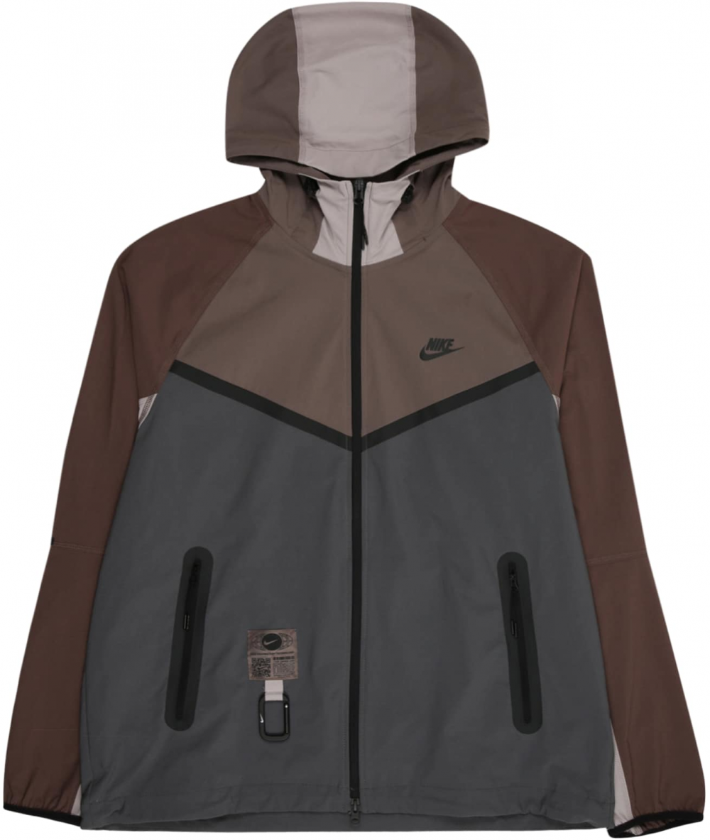 Nike Sportswear Prechodná bunda  gaštanová / kapučíno / čadičová / čierna